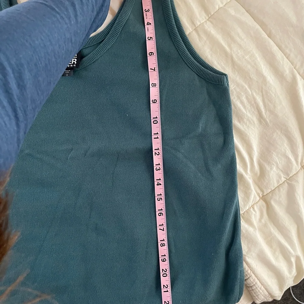 Eileen Fisher Women's 100% cotton tank Top green blue basic classic 90s size 1 - Picture 8 of 11